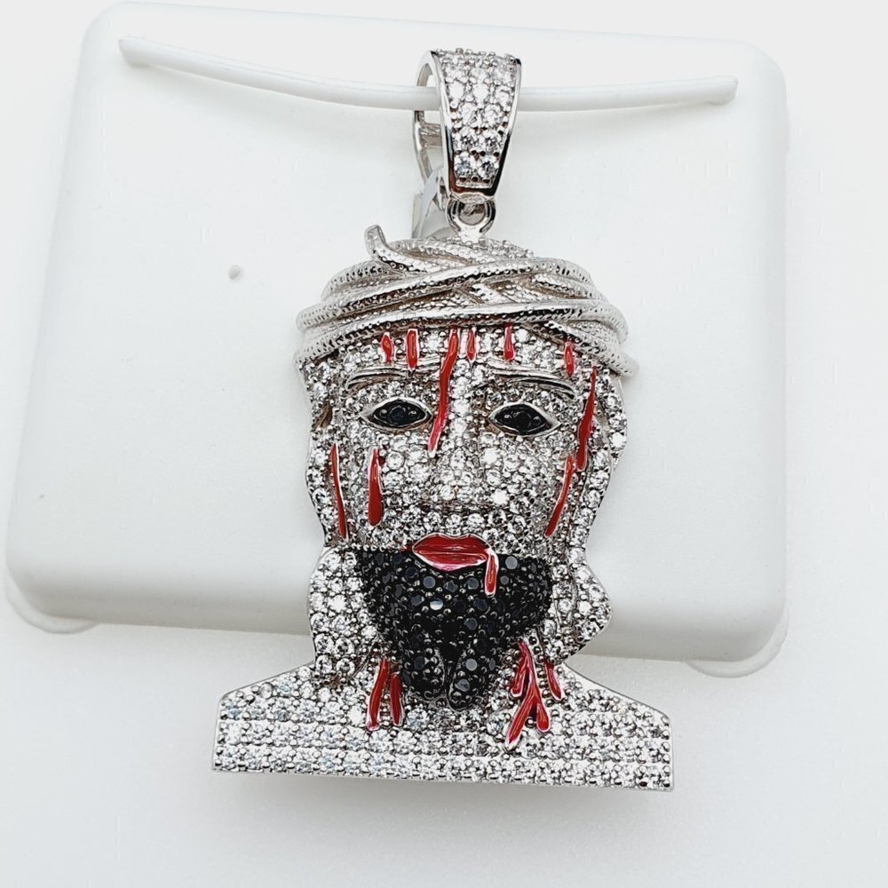 "925 Sterling Silver Plated CZ Pendant, EVBRS527 - Picture 6 of 10